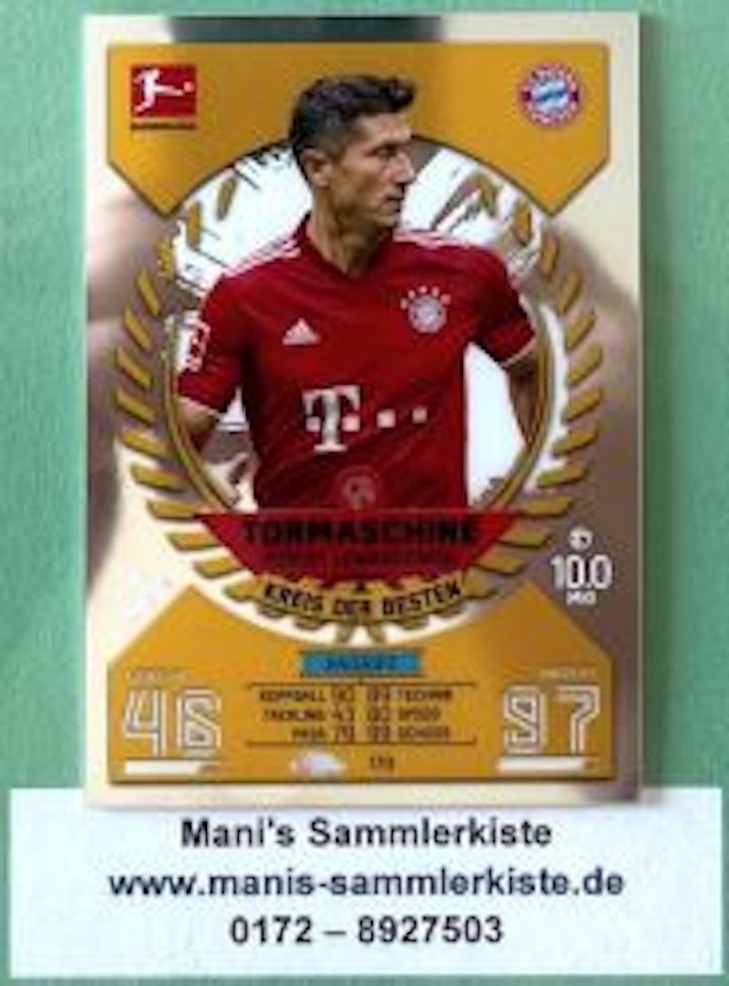 Sammelkarte Match Attax 2021 / 2022 Nr. 179 Kreis der Besten Tormaschine ChromeKarte
