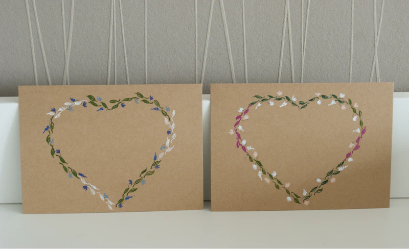 5er Set Postkarten handgemalt