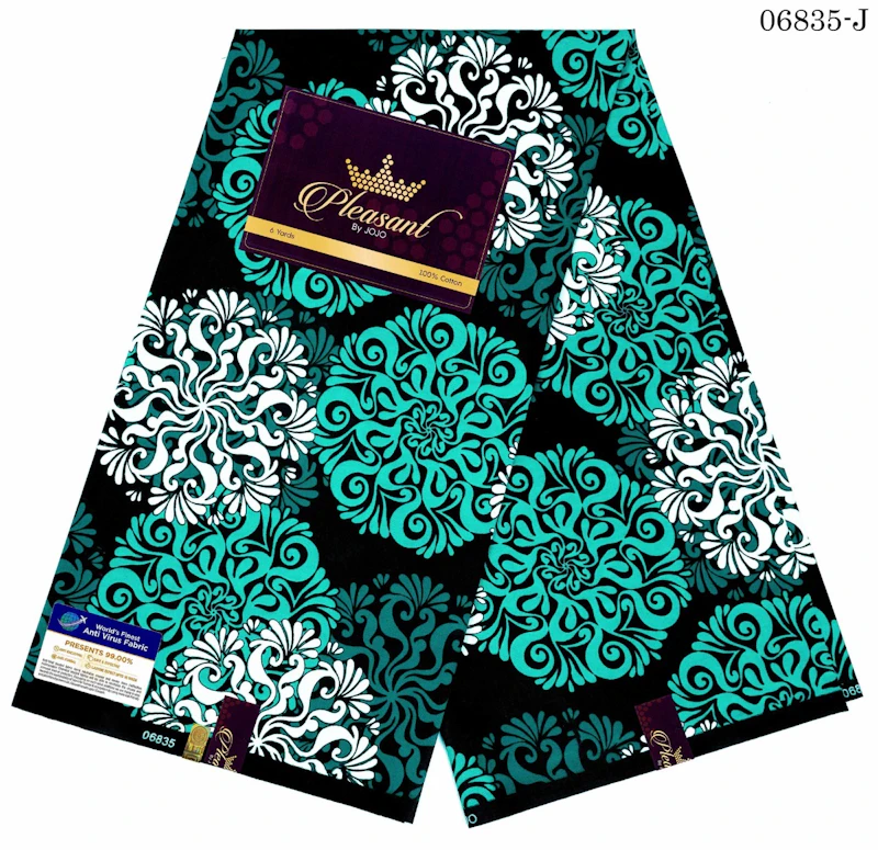 Mint green and white snowflakes pattern Ankara