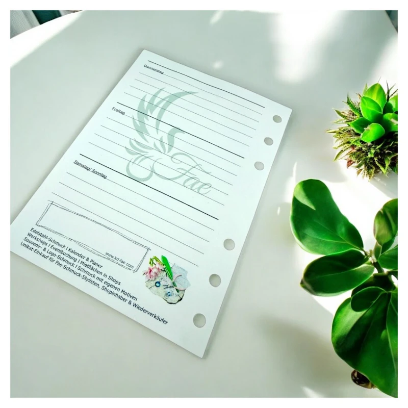 Planer/ Kalenderblätter personalisiert 25 Pack a 20 Stück