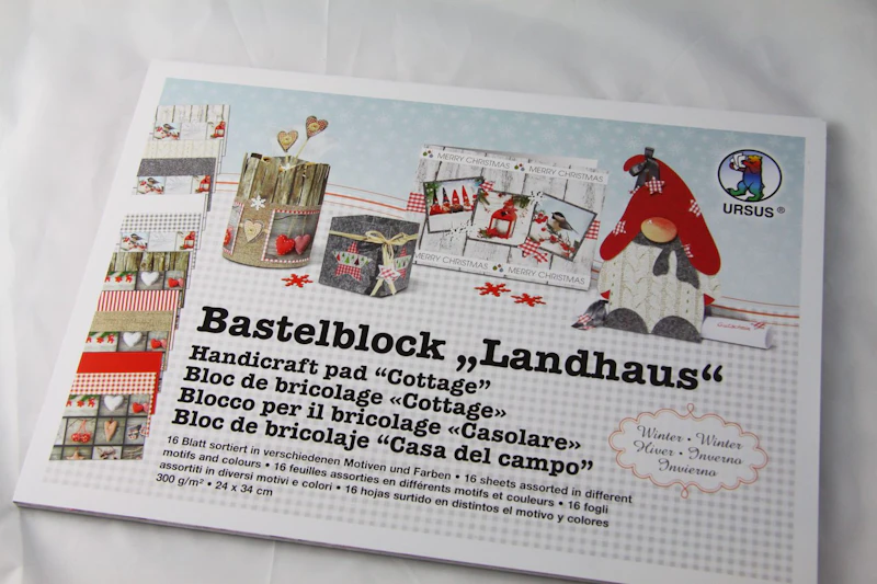 Bastelblock "Landhaus", 24x34cm, Winter