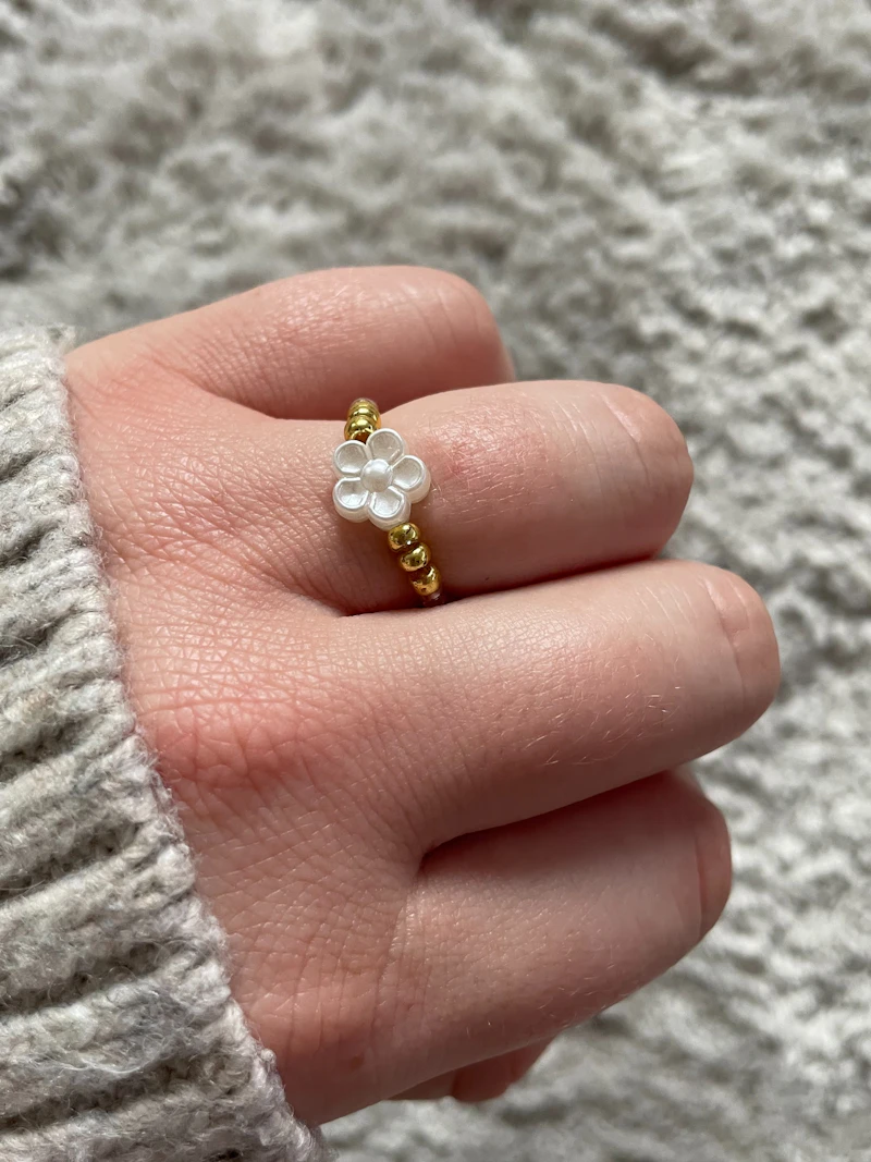 White Flower Ring