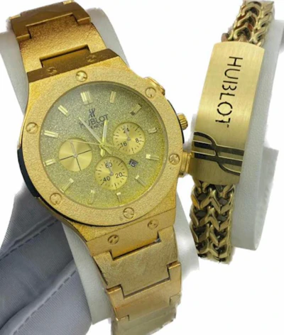 Hublot Gold Watch and Bracelet 