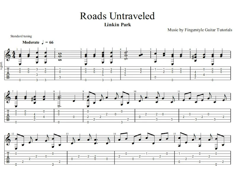 Roads Untraveled - Linkin Park - TABS & Sheet Music
