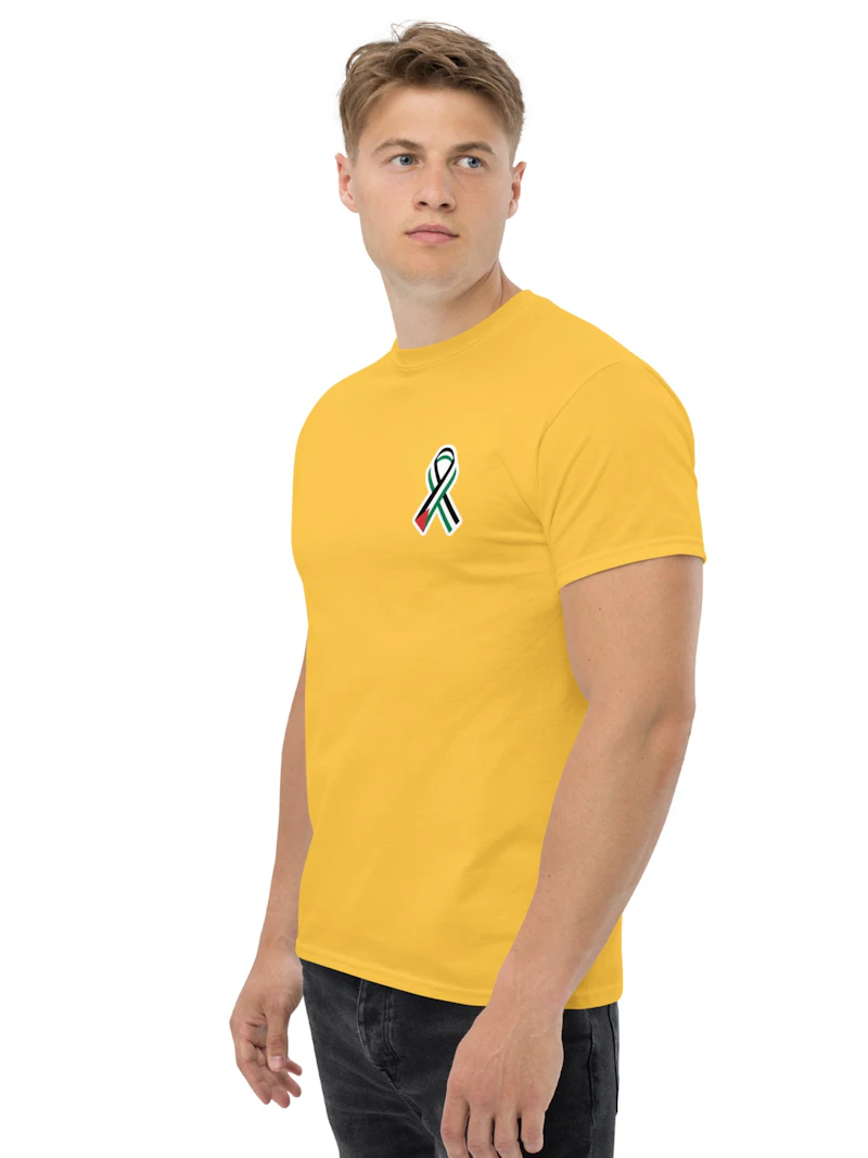Palestinian flag ribbon black t shirt