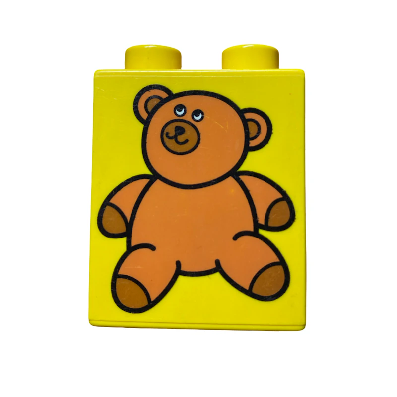 Motivstein Teddybär gelb 1x2 Noppen 