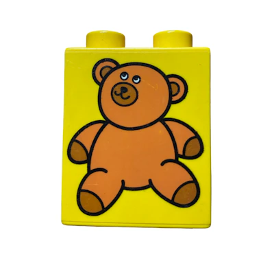 Motivstein Teddybär gelb 1x2 Noppen