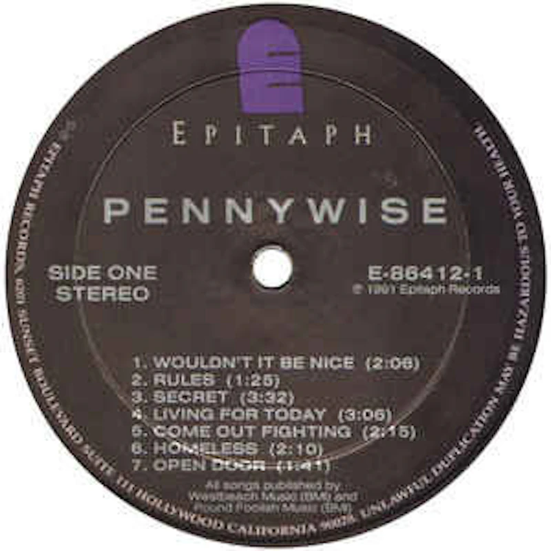 PENNYWISE - "PENNWISE" [12" VINYL/BLACK]