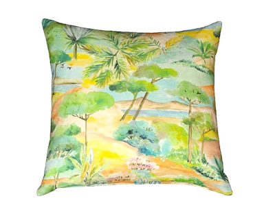 Cushion cover - Summer landscape, 43x43 cm., printed in multicolor, with zipper.