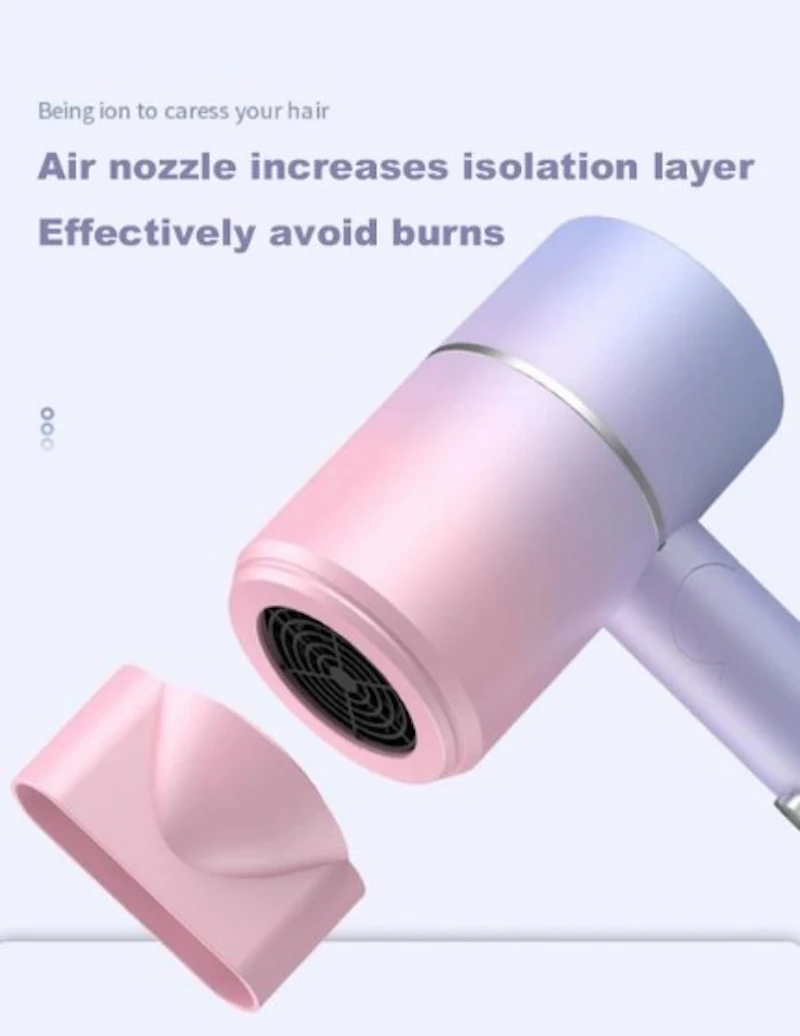 Mini Travel Hair Dryer 1200w 220-240 Voltage Heating Cooling Hairdryer Uk