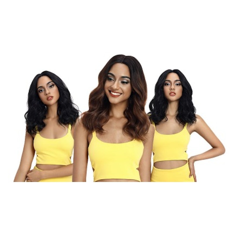 Noble 18 Inch Body Wave T Part Lace Middle Part Wig Synthetic Wig Ombre Color