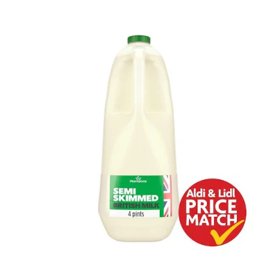 British Semi Skimmed Milk 4 Pint