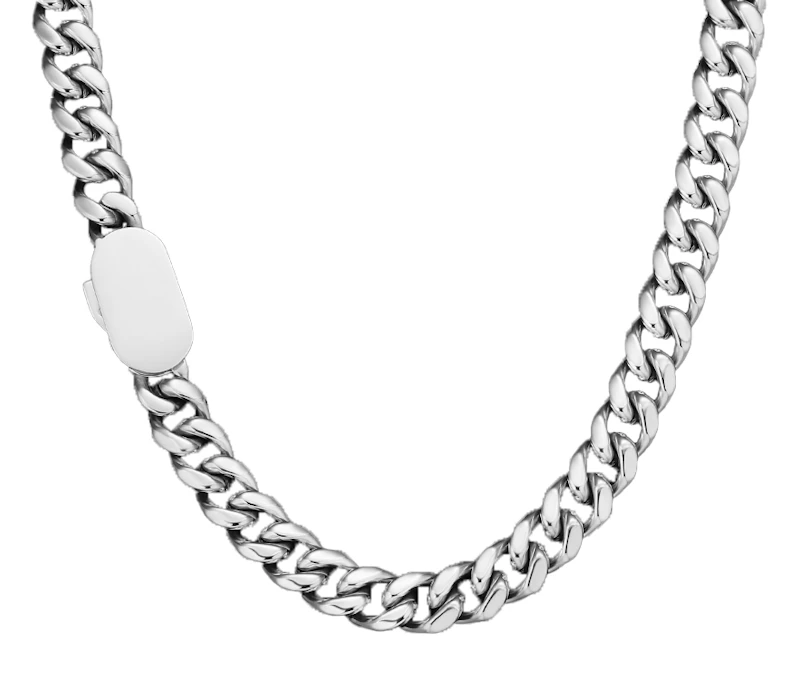 Classic Cuban Necklace- Silver