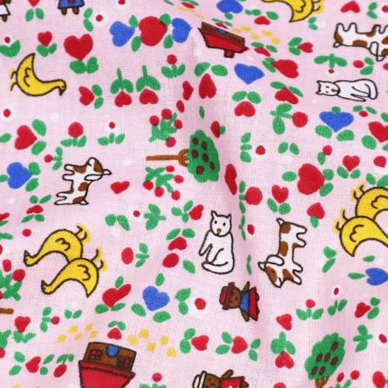 Baumwollstoff mit Kindermotiven 