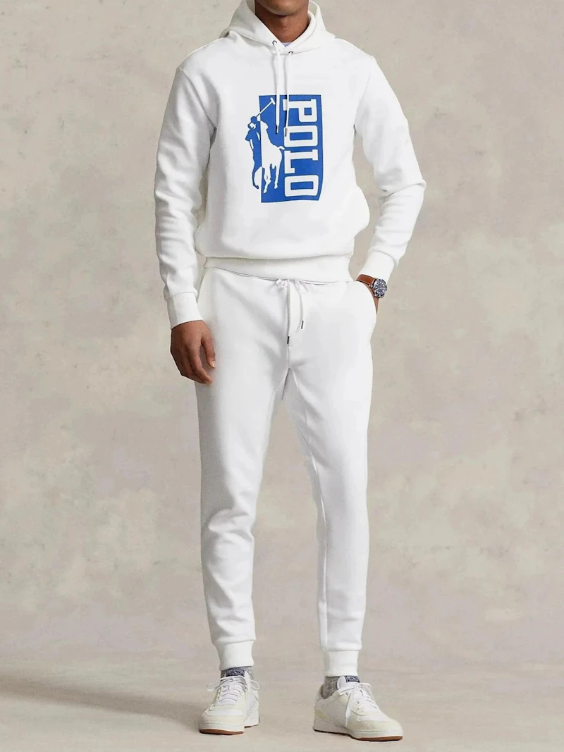 RALPH LAUREN - BAS DE JOGGING BLANC LOGO BRODÉ