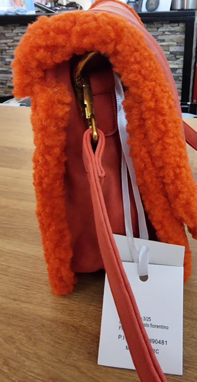 Orange Handtasche, Plüschig