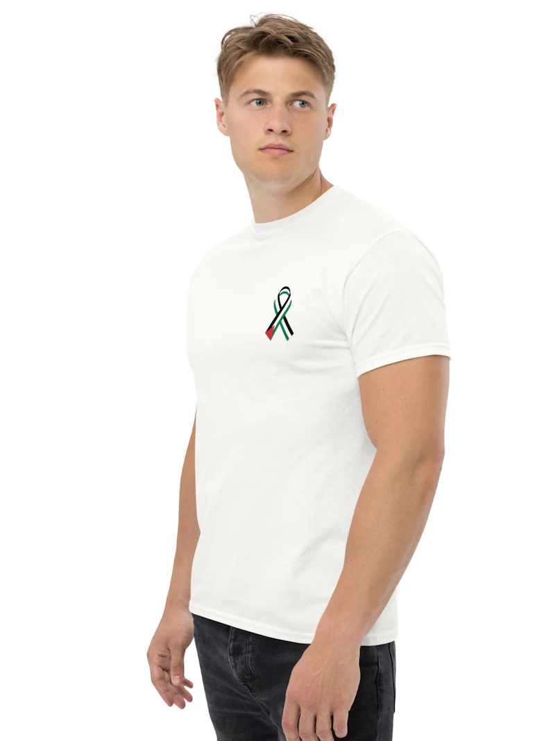 Palestinian flag ribbon black t shirt