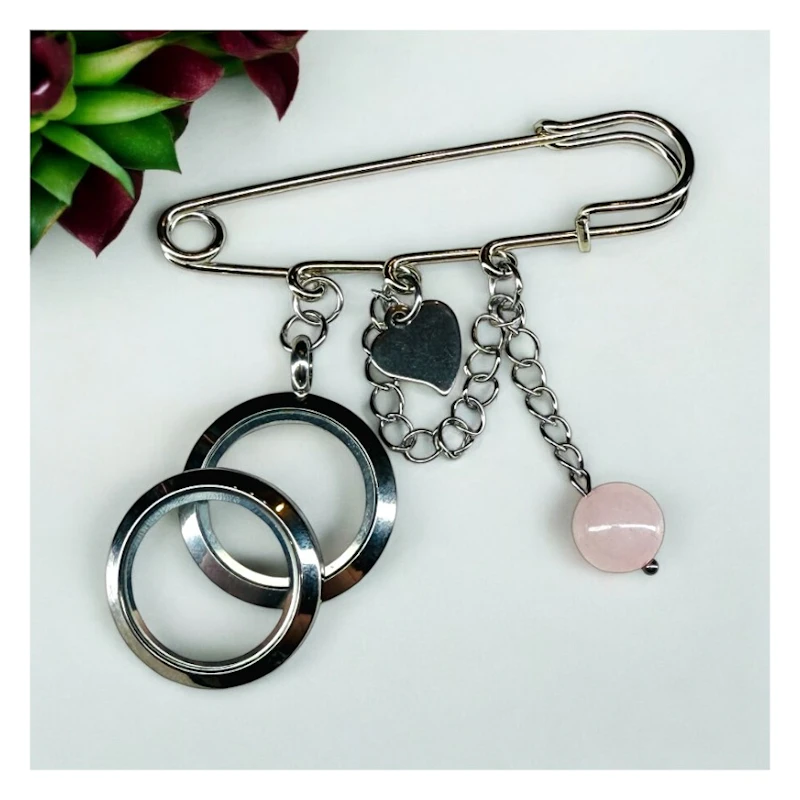 Memory-Anstecknadel "Rosenquarz"