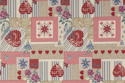 Upholstery fabric Alpine Heart, patchwork, jacquard, width - 1,40 m.