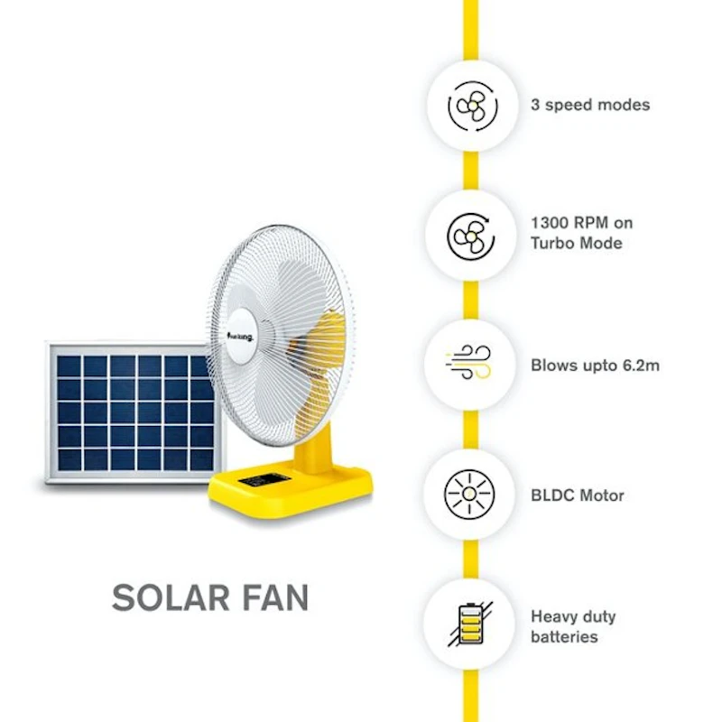 Sun King Solar Table Fan With 20W Solar Panel