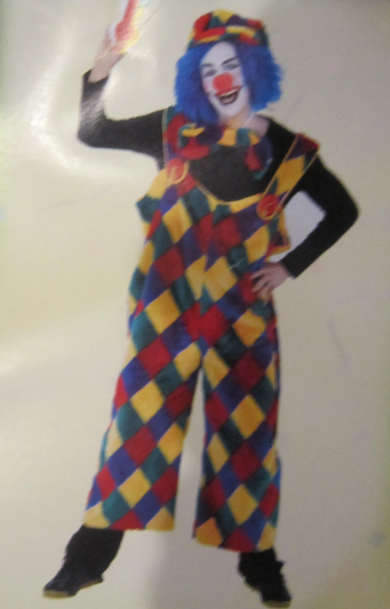 Kostüm Clown Plüsch-Latzhose Gr.L