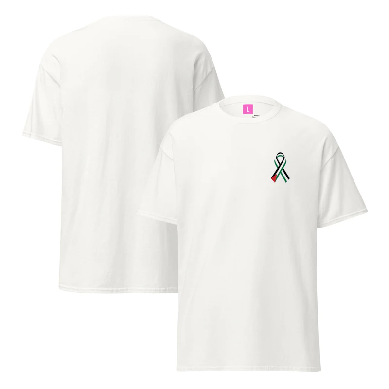 Palestinian flag ribbon black t shirt