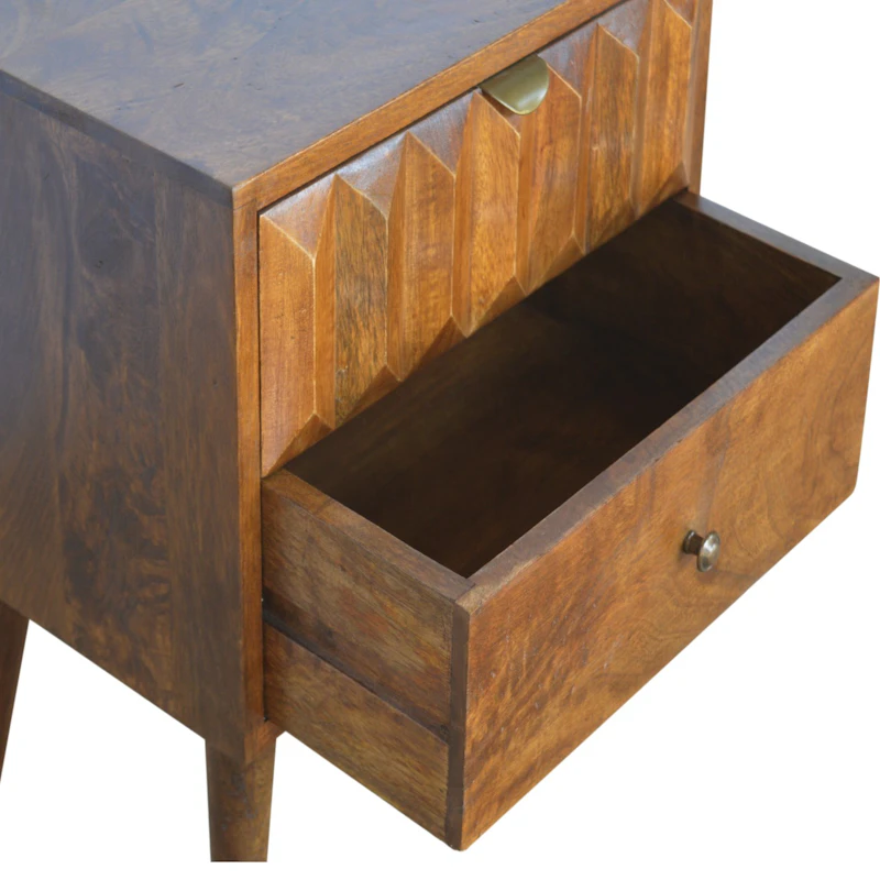 Prism Bedside Table, Chestnut