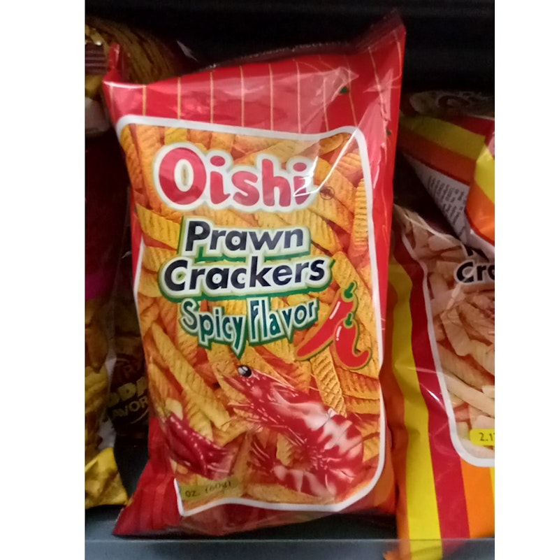 Oishi prawn crackers spicy flavor (Namaste)