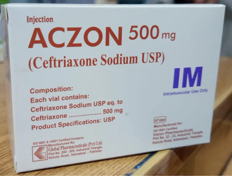 Aczon 500mg IM (Ceftriaxone Sodium) injection 