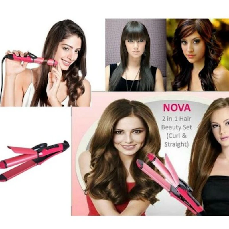 Nova 2 In 1 Hair Curler And Straightener