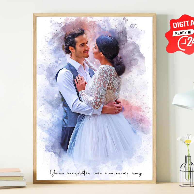 Digital Couple Portrait from Photo 