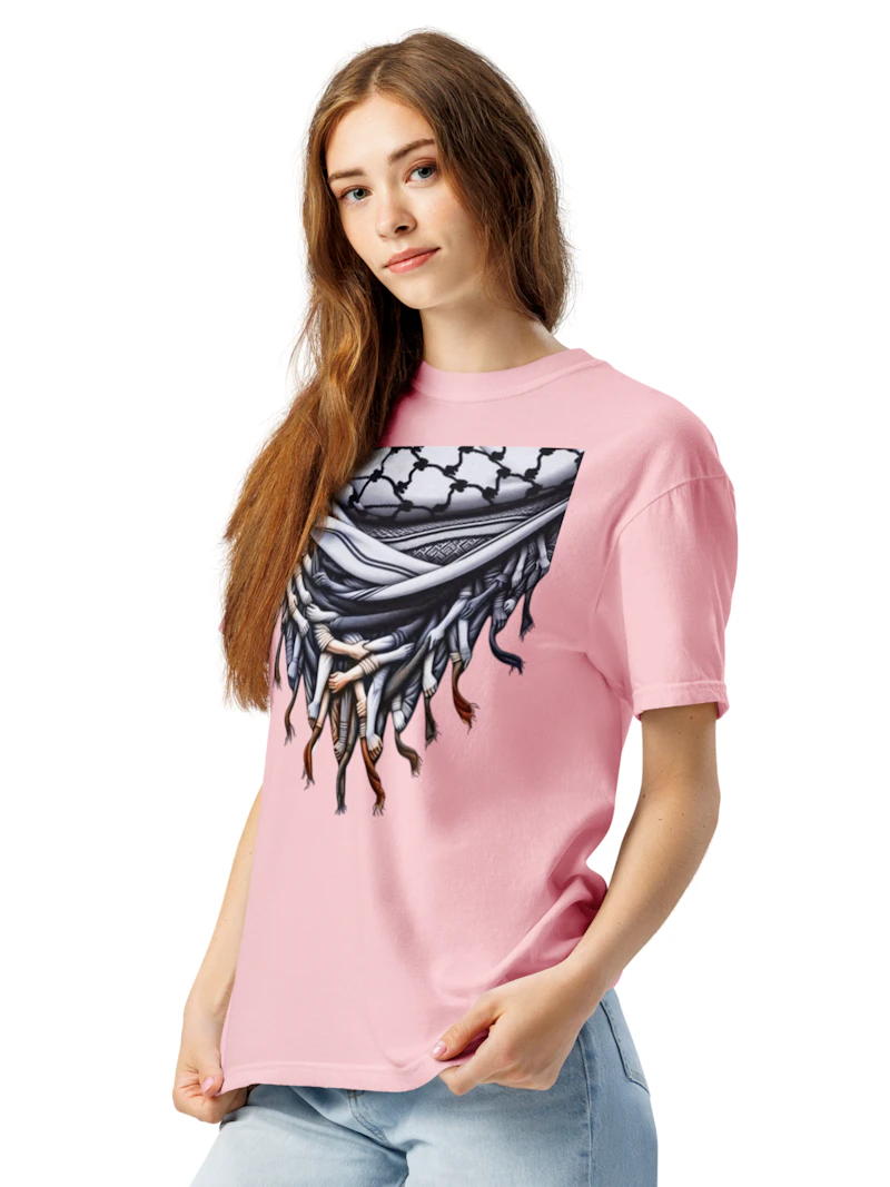 Unisex garment-dyed heavyweight Palestinian iconic keffiyeh t-shirt