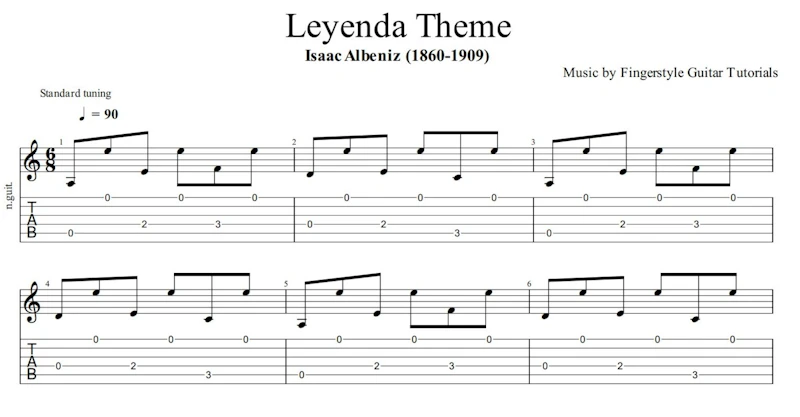 Leyenda Theme - Isaac Albeniz (1860-1909) | TABS & Sheet Music