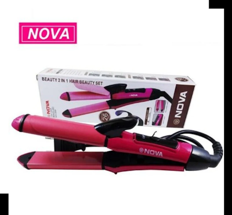 Nova 2 In 1 Hair Curler And Straightener