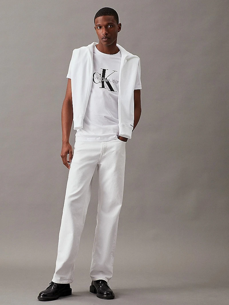 CALVIN KLEIN JEANS - T-SHIRT BLANC LOGO EMBLÉMATIQUE