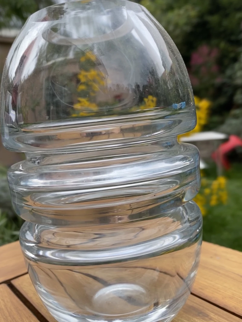 Massive Bullet Glasvase aus den 1970er Jahren