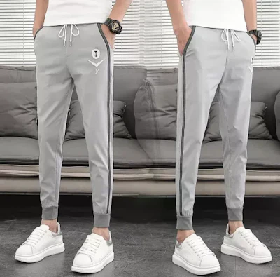 Grey Cotton Trendy Super Skinny Rib Trendy Joggers Trouser for Men