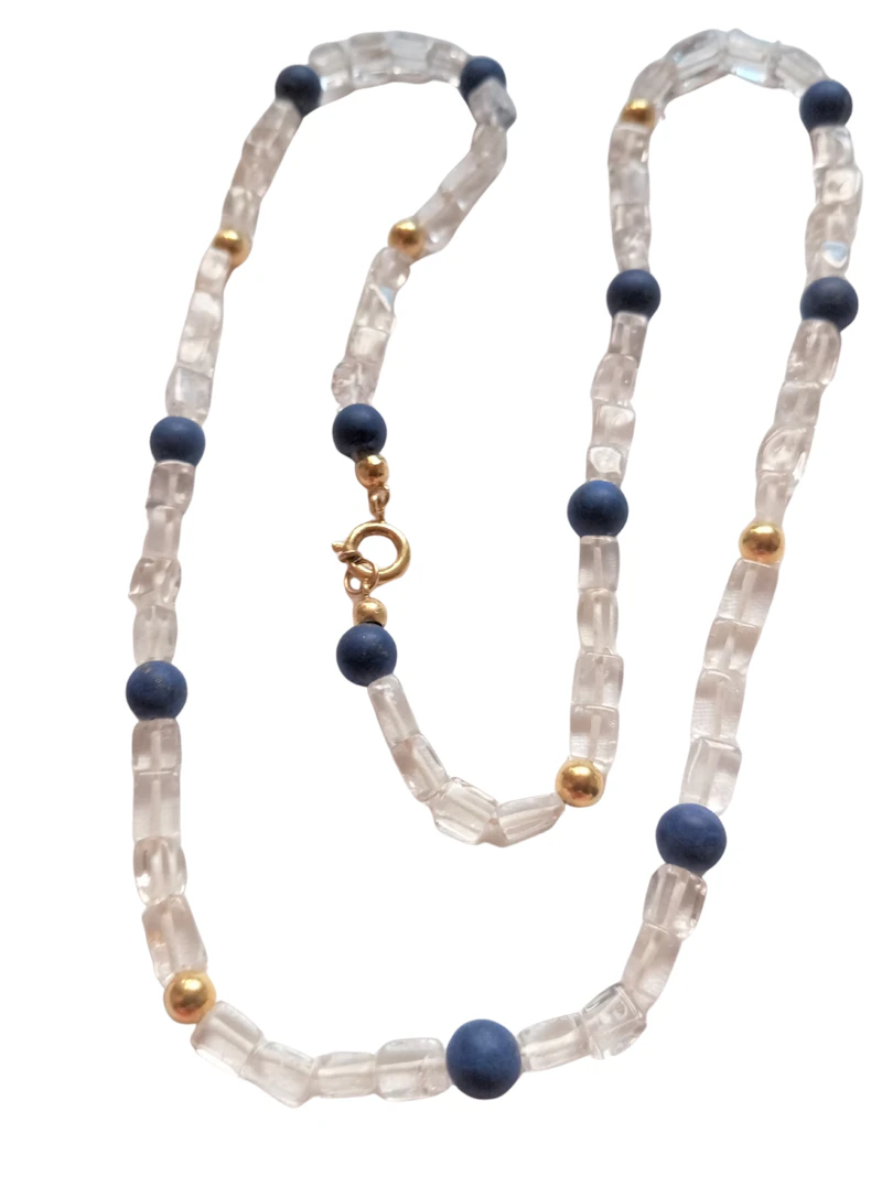 UNIKAT / Edelsteinkette Topas / Lapislazuli