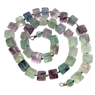 Edelsteinkette Fluorit Würfel Einzelstück