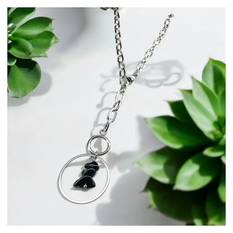 Y-Kette "Ylena" mit Obsidian