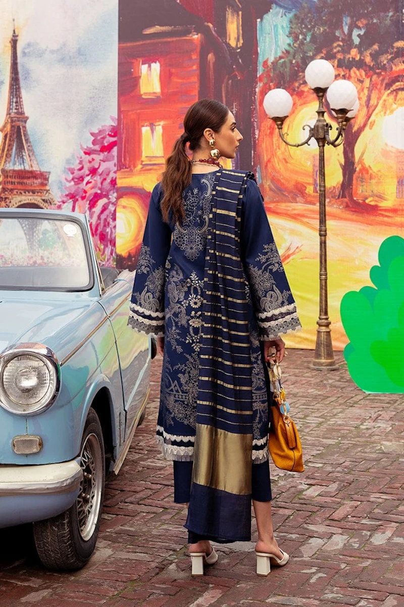 Sapphire - 3 Pc Unstitched Embroidered Lawn Suit