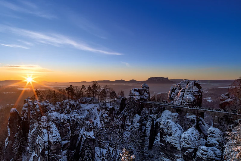 Die Bastei zum Sonnenaufgang