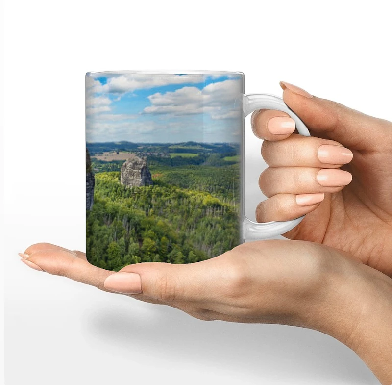 Schrammstein Tasse – Keramikbecher mit Sächsische Schweiz Motiv