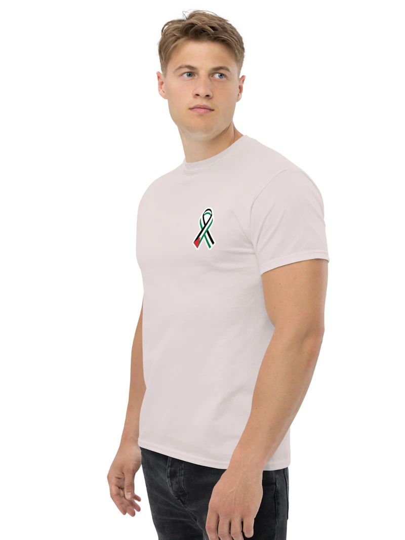 Palestinian flag ribbon black t shirt