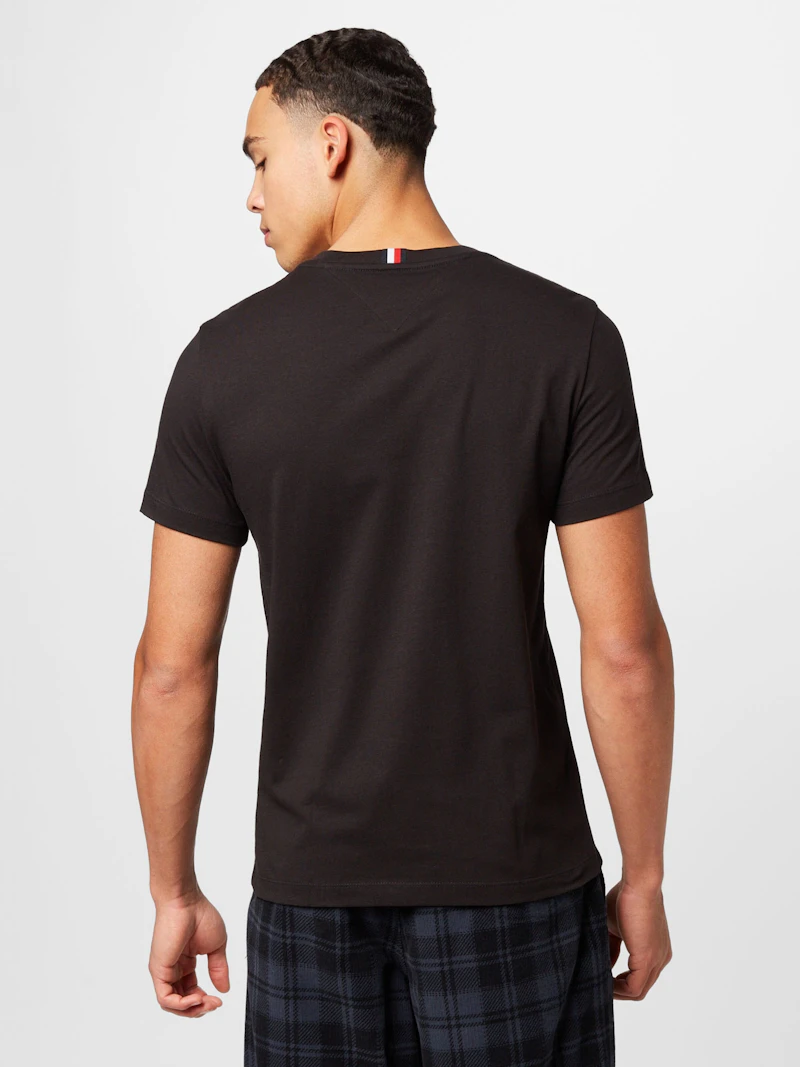 TOMMY HILFIGER - T-SHIRT NOIR  LOGO VERTICAL