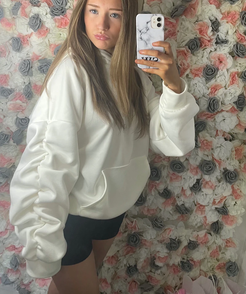 Oversized Runched sleeve hoodies