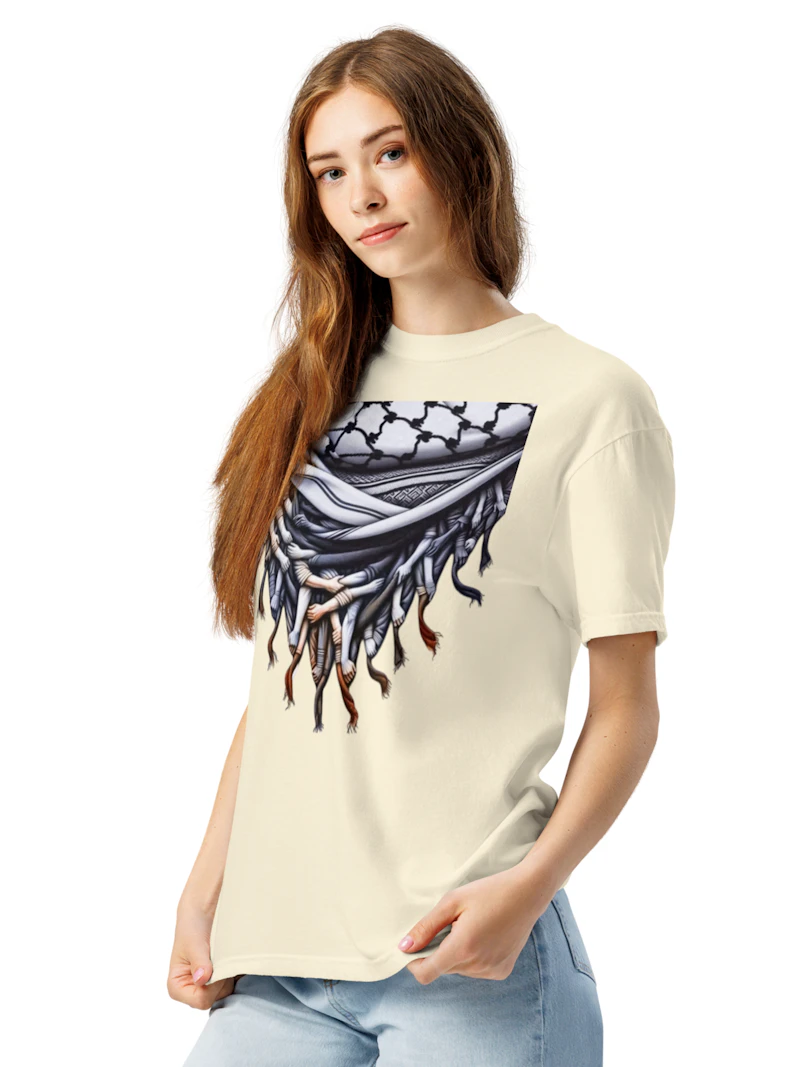 Unisex garment-dyed heavyweight Palestinian iconic keffiyeh t-shirt