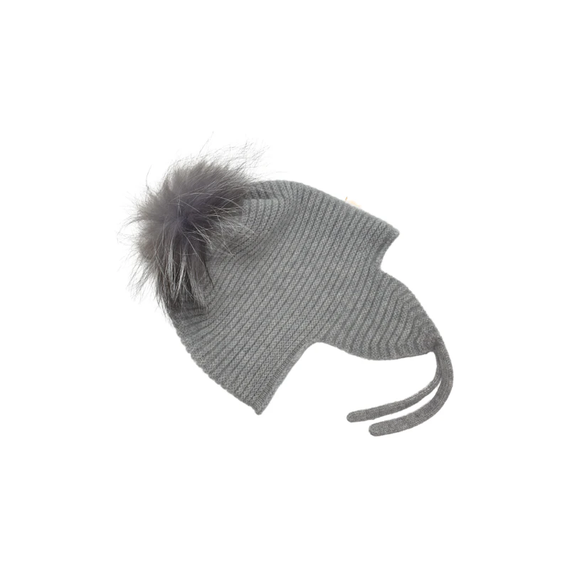 Kaschmir-Babymütze mit Bommel