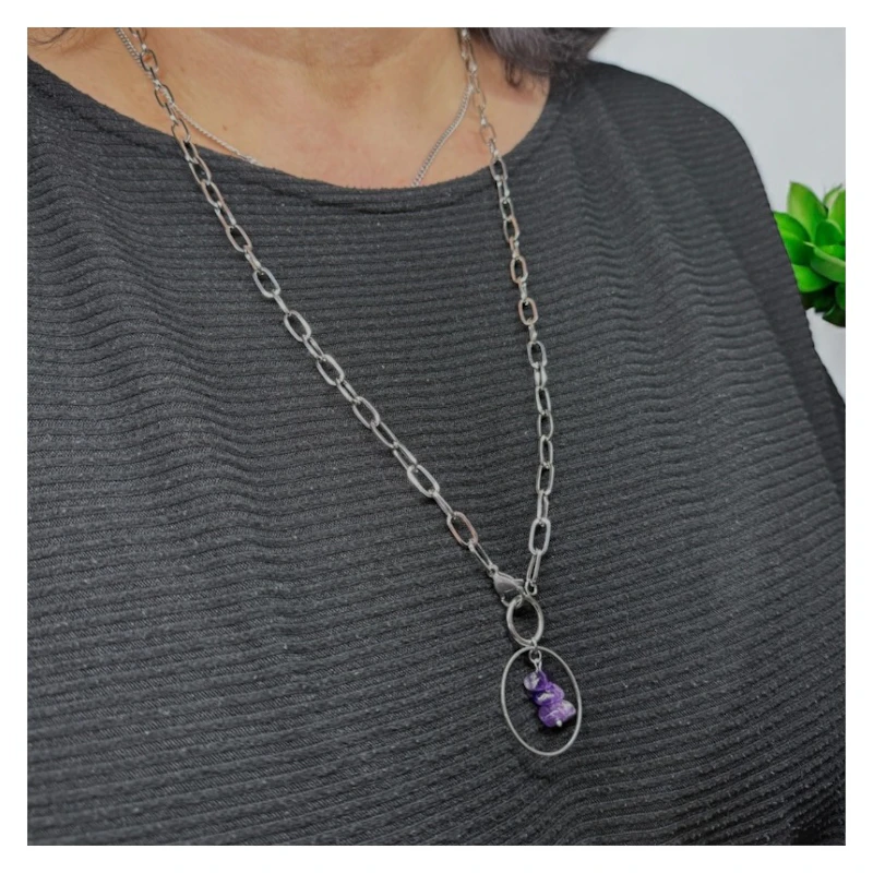 Y-Kette "Ylena" mit Amethyst