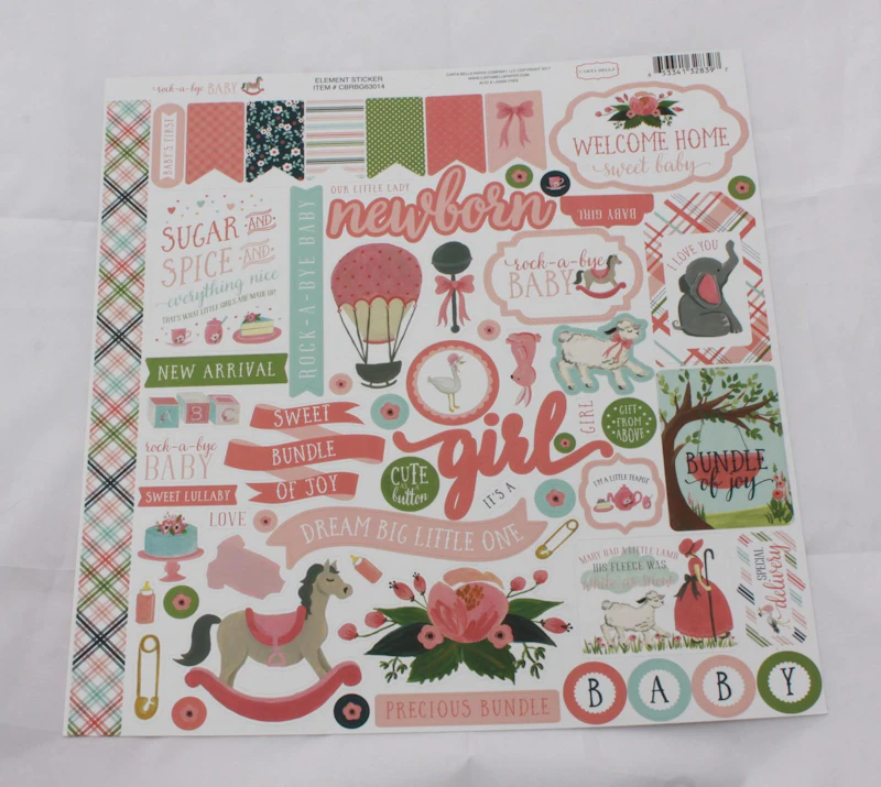 Carta Bella Stickerbogen "Rock-a-Bye Baby" Girl